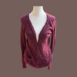 Mudd Maroon Knit Cardigan | Button Front | Size S | Vintage Y2K